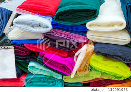 Colorful textiles for fashion industry Colorful textiles for fashion industry 139991988