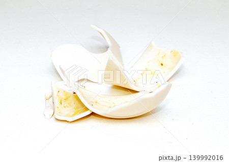Dirty broken ceramic bowl 139992016