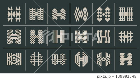 Collection of abstract company letter H logo 139992549