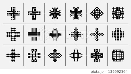 Modern technology health plus logo symbol set Modern technology health plus logo symbol set 139992564