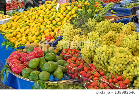 Fresh raw fruits in Istanbul market Fresh raw fruits in Istanbul market 139992646