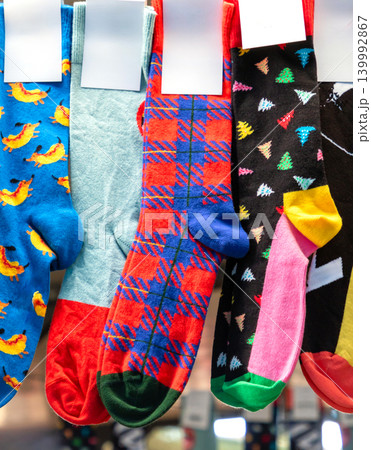 Colorful socks sold on market Colorful socks sold on market 139992867