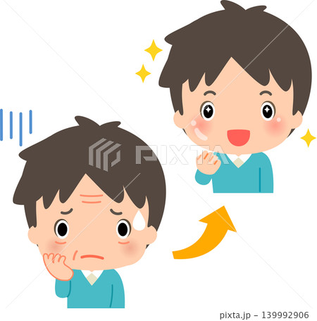 顔の皺やたるみが改善して若返った男性 顔の皺やたるみが改善して若返った男性 139992906