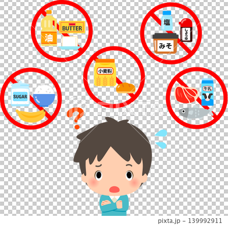 食事制限の方法に悩む若い男性 139992911