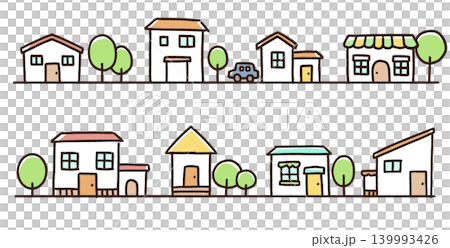 簡單的手繪街景插圖 139993426