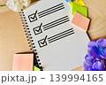 リングノートとチェックリスト 139994165