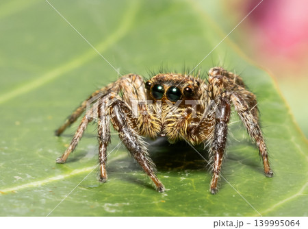 Jumping spider Which comes from the distinctive characteristics of fighters who can fly far to hunt prey. 139995064