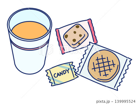 お茶とクッキーなどのおやつ お茶とクッキーなどのおやつ 139995524