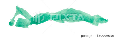 green brush isolated on transparent background green watercolor 139996036