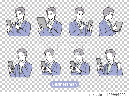 ビジネスマンのスマホ・タブレット操作8種類セット(男性会社員・スーツ・スマートフォン・心理描写・ガッ ビジネスマンのスマホ・タブレット操作8種類セット(男性会社員・スーツ・スマートフォン・心理描写・ガッ 139996063