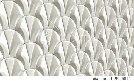 Elegant White Scallop Wall Texture 3d render. Elegant White Scallop Wall Texture 3d render. 139996814