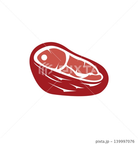 Modern minimalist beef barbecue logo featuring premium steak meat illustration Modern minimalist beef barbecue logo featuring premium steak meat illustration 139997076