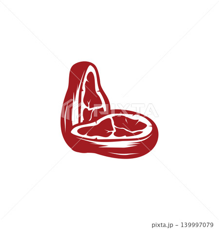 Modern minimalist beef barbecue logo featuring premium steak meat illustration Modern minimalist beef barbecue logo featuring premium steak meat illustration 139997079