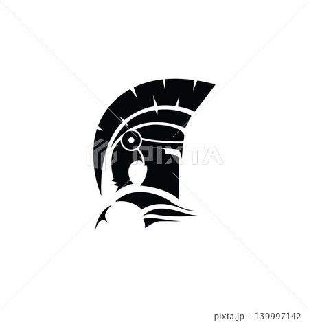 Spartan Warrior Logo Ancient Helmet Design Template 139997142