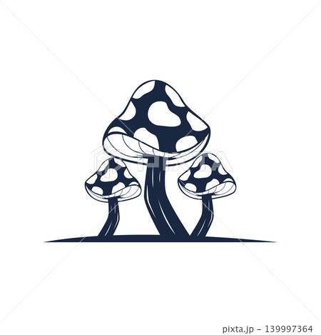Mushroom Logo Template with Clean Flat Design Minimalist Nature Style Mushroom Logo Template with Clean Flat Design Minimalist Nature Style 139997364