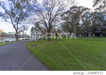 Beautiful view of Batman Park at South Wharf in Melbourne, Australia Beautiful view of Batman Park at South Wharf in Melbourne, Australia 139997511