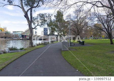 Beautiful view of Batman Park at South Wharf in Melbourne, Australia Beautiful view of Batman Park at South Wharf in Melbourne, Australia 139997512