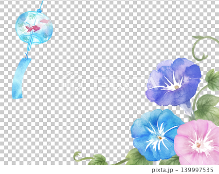 水彩夏日畫框 水彩夏日畫框 139997535