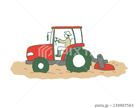 トラクターを運転する男性　ベクターイラスト 139997563