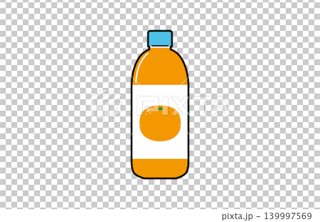 柳橙汁塑膠瓶插圖（附輪廓線） 139997569
