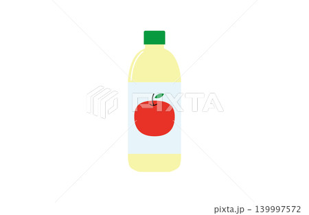 ペットボトルのりんごジュースのイラスト（主線なし） 139997572
