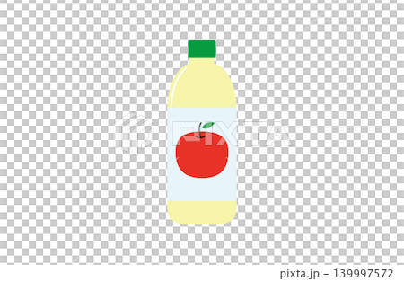 ペットボトルのりんごジュースのイラスト（主線なし） 139997572