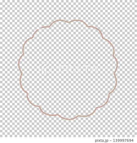 花のような丸い形の茶色の線画のあしらい - シンプルでかわいい装飾・背景パーツの手描きのイラスト素材 花のような丸い形の茶色の線画のあしらい - シンプルでかわいい装飾・背景パーツの手描きのイラスト素材 139997694