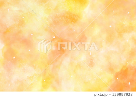 水彩風 パステル オレンジ 背景テクスチャ 星ラメあり イラスト 水彩風 パステル オレンジ 背景テクスチャ 星ラメあり イラスト 139997928