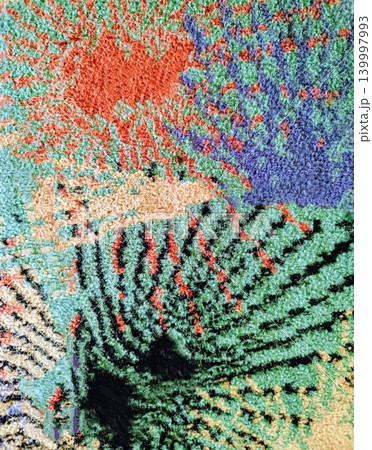 Colorful wool mat background with unique patterns 139997993