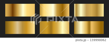 Modern Vector border with Gold gradient. Golden Foil for shiny copper Palette. Metal swatch texture 139998062