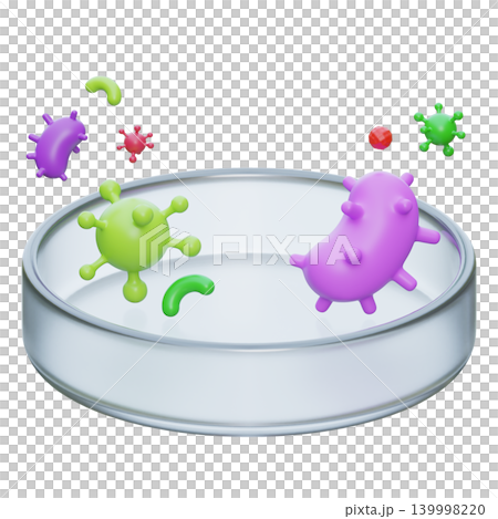 3D Render of Bacteria and Viruses Growing in a Laboratory Petri Dish 3D Render of Bacteria and Viruses Growing in a Laboratory Petri Dish 139998220