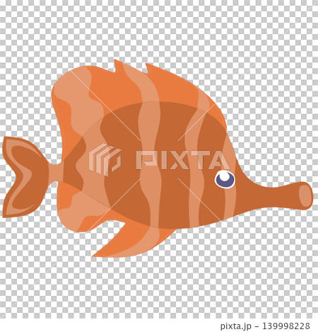 Cute orange butterflyfish vector illustration isolated on white background. 139998228