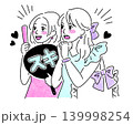 推し活をする女性たちのシンプルイラスト 139998254