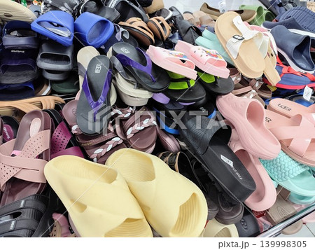 pile of sandals for sale in the shop pile of sandals for sale in the shop 139998305