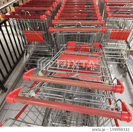 metal shopping trolley stock image 139998332