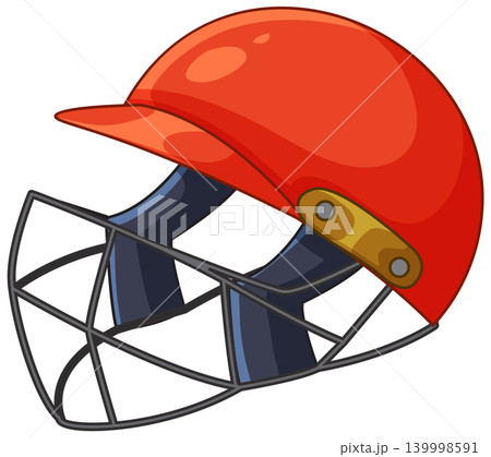 Professional Red Cricket Batting Helmet with Protective Metal Face Grill Professional Red Cricket Batting Helmet with Protective Metal Face Grill 139998591