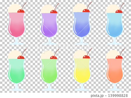 クリームソーダのイラストセット 139998828