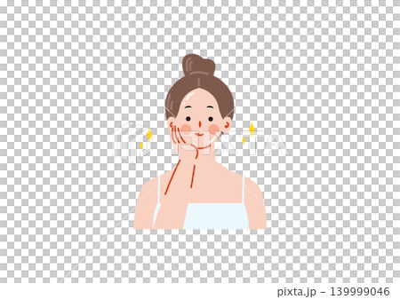 一個皮膚美麗的女人的插圖 一個皮膚美麗的女人的插圖 139999046