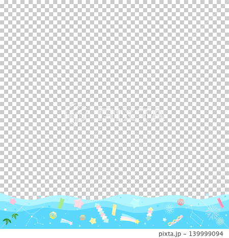 Pop and cute Tanabata transparent frame 2_square Pop and cute Tanabata transparent frame 2_square 139999094