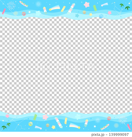 Pop and cute Tanabata transparent frame 3_square Pop and cute Tanabata transparent frame 3_square 139999097