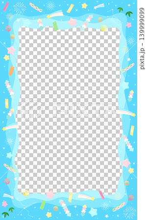Pop and cute Tanabata transparent frame 4_vertical Pop and cute Tanabata transparent frame 4_vertical 139999099