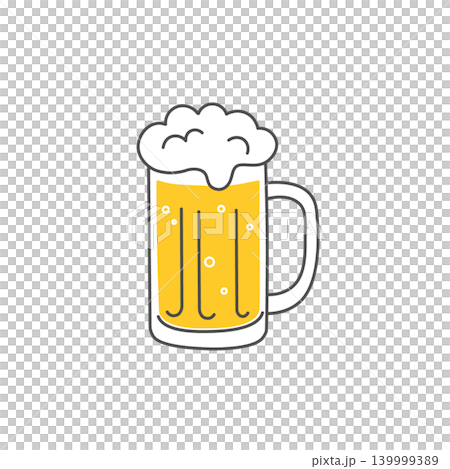 啤酒在杯子裡的插圖 啤酒在杯子裡的插圖 139999389