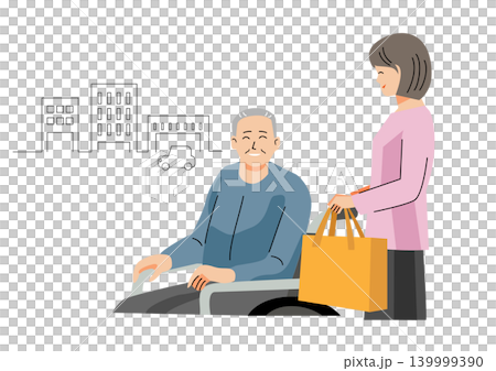 "Gentle Welfare and Care Vector Series" Shopping assistance for elderly men "Gentle Welfare and Care Vector Series" Shopping assistance for elderly men 139999390