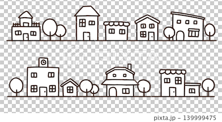 簡單的手繪街景插圖 簡單的手繪街景插圖 139999475