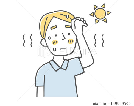 夏の暑さにバテ気味の男性単色 139999500
