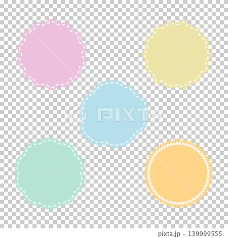 A set of cute and relaxed pastel-colored shape materials. A set of cute and relaxed pastel-colored shape materials. 139999555