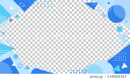 Blue geometric frame background with copy space - pop and modern decorative design Blue geometric frame background with copy space - pop and modern decorative design 139999567