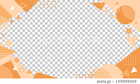 Orange geometric frame background with copy space, bright pop design Orange geometric frame background with copy space, bright pop design 139999569