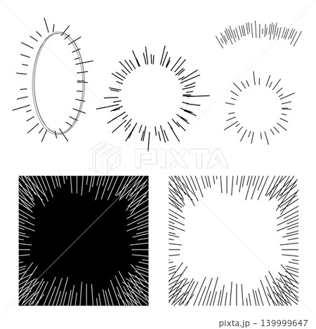 漫画でよく使われる漫画風の集中線背景素材 漫画でよく使われる漫画風の集中線背景素材 139999647