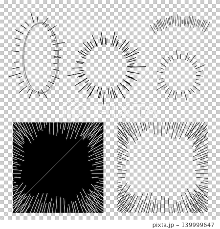 漫画でよく使われる漫画風の集中線背景素材 漫画でよく使われる漫画風の集中線背景素材 139999647